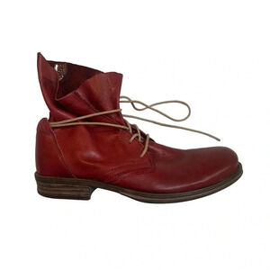 Miz Mooz Lilly Ankle Boots Red 100% Leather 8